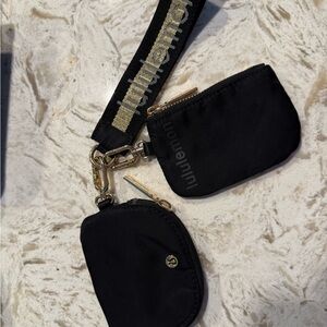 lululemon athletica Black and Gold Wristlet Set